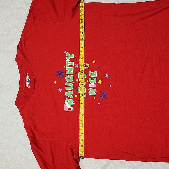 Yikes Women's Short Sleeve Red 'Naughty But Nice' Graphic Print Sleepshirt OS - Picture 5 of 9